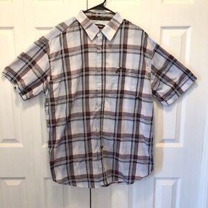 Dolphino Collection Mens Short Sleeve Blue Plaid Button Up Shirt Size XXL